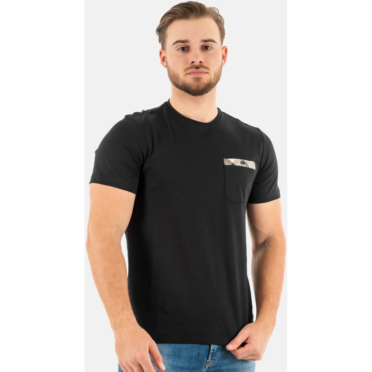 Vêtements Homme T-shirts International manches courtes Barbour mts0682 Noir