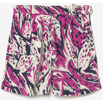Vêtements Femme Shorts / Bermudas Top Rosita Tie And Dye Bleuises Short armelle à motif jungle violine Rose