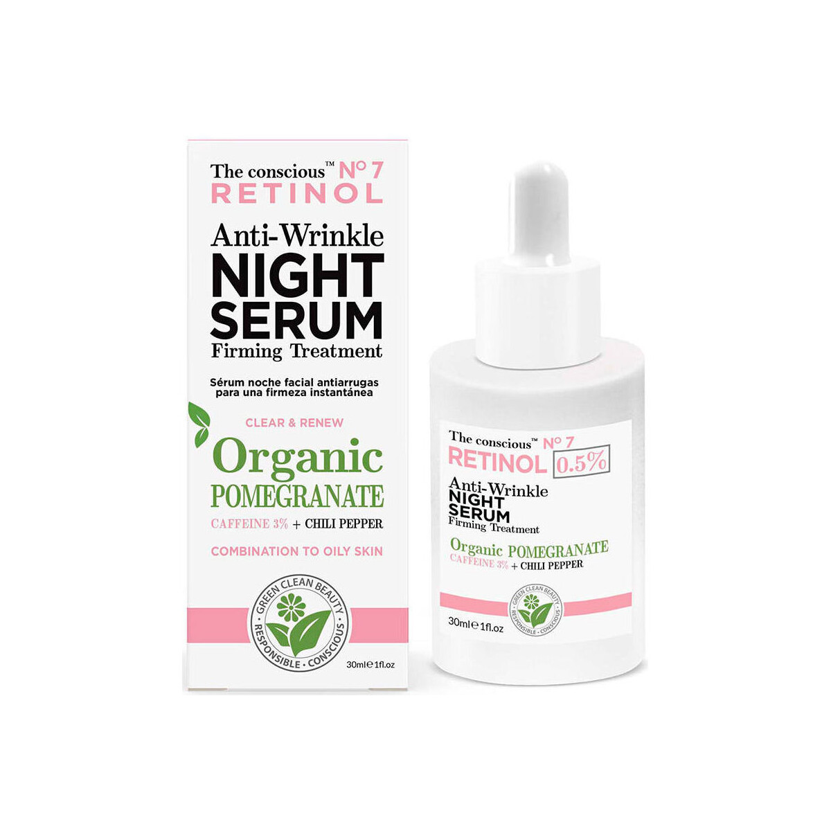 Beauté Soins ciblés The Conscious™ Retinol Anti-wrinkle Night Serum Organic Pomegranate 