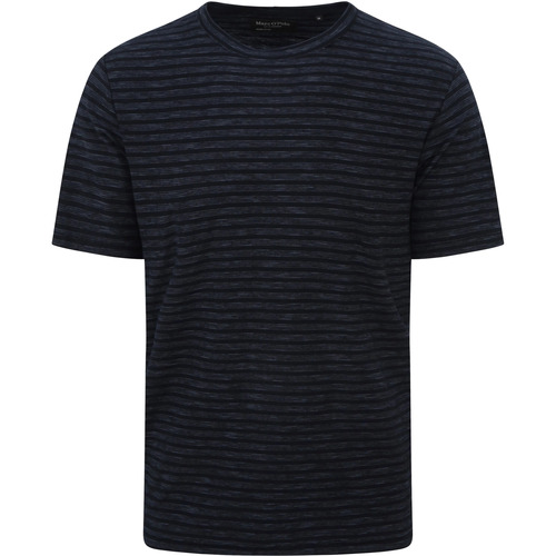 Vêtements Homme T-shirts manches courtes Marc O'Polo T-shirt à Rayures Bleu Foncé Bleu