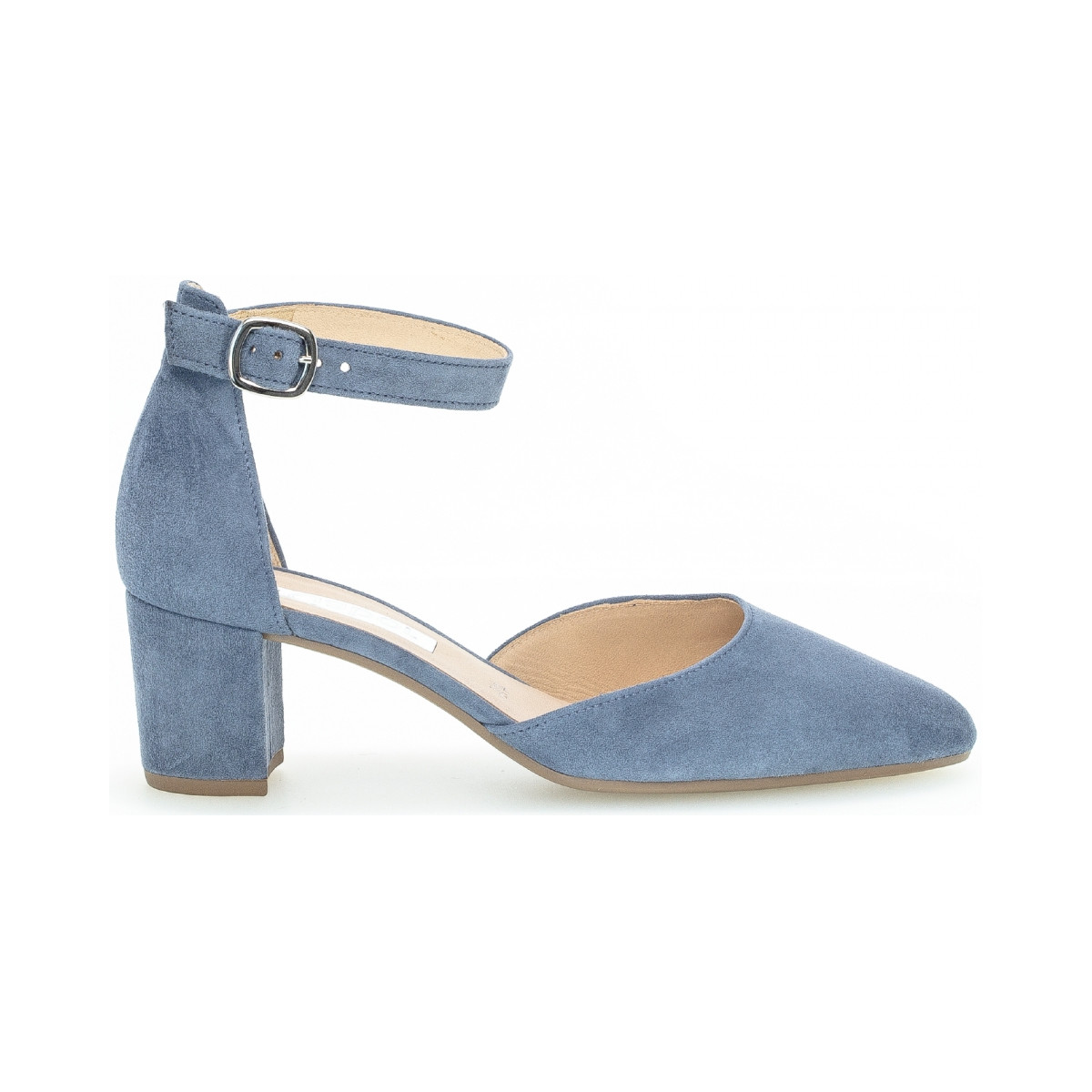 Chaussures Femme Escarpins Gabor Escarpins en suède à talon bloc recouvert Bleu