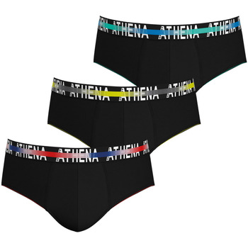 Sous-vêtements Homme Slips Athena Slip coton, lot de 3 Noir