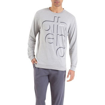 Vêtements Homme Pyjamas / Chemises de nuit Athena Pyjama coton Long Gris