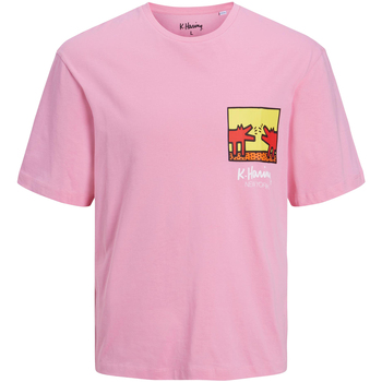 Vêtements Homme T-shirts & Polos Jack & Jones T-shirt coton col rond droit Rose