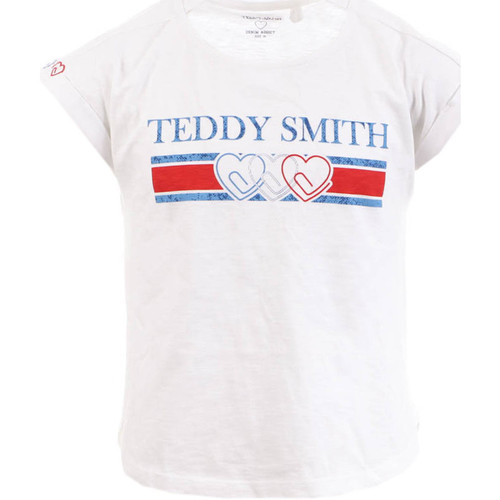 Vêtements Fille Moschino Kids stud-embellished logo t-shirt Teddy Smith 51005836D Blanc