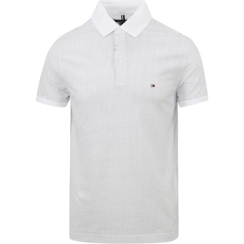 Vêtements Homme Dotted Collared Polo Shirt Tommy Hilfiger Polo Shirt Imprimé blanc Blanc