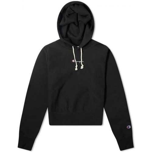 Vêtements Femme Sweats Champion Reverse Weave Cropped Small Script Logo Hooded Sweatshirt Noir