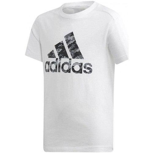 Vêtements Garçon T-shirts manches courtes adidas back Originals Yb Id Tee Blanc