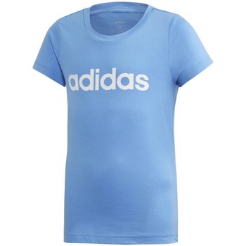 Vêtements Fille T-shirts manches courtes styles adidas Originals Yg E Lin Tee Bleu