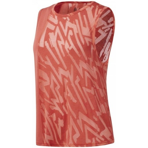 Vêtements Femme Débardeurs / T-shirts Graphic sans manche Reebok Sport Rc Burnout Tank Orange
