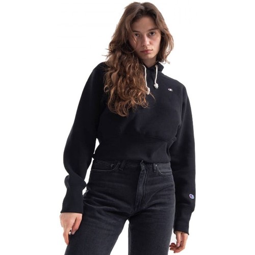 Vêtements Femme Sweats Champion Plaids / jetés Crop Hooded Sweatshirt Noir