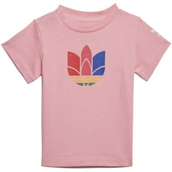 Vêtements Enfant T-shirts manches courtes adidas Originals 3D Trefoil Tee Rose