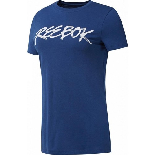 Vêtements Femme T-shirts & Polos Reebok verdrag Sport Script Tee Bleu