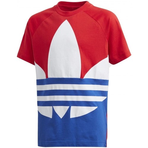 Vêtements Enfant T-shirts manches courtes adidas Originals Big Trefoil Tee Rouge