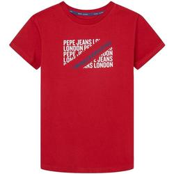 Vêtements Garçon T-shirts manches courtes Pepe jeans  Rouge