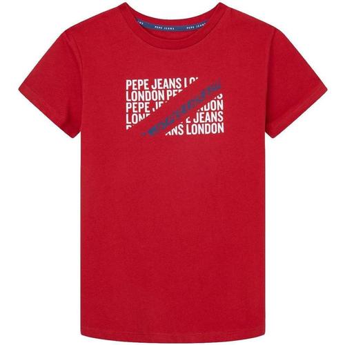 Vêtements Garçon T-shirts manches courtes Pepe JEANS lace  Rouge