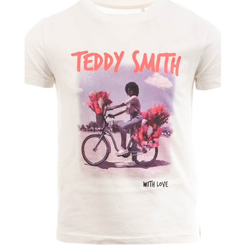 Vêtements Fille Moschino Kids stud-embellished logo t-shirt Teddy Smith 51006389D Blanc