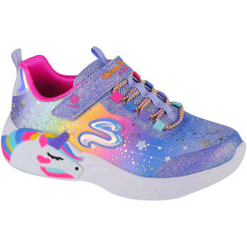 Chaussures Fille Baskets basses Skechers wide S-Lights Unicorn Dreams Bleu