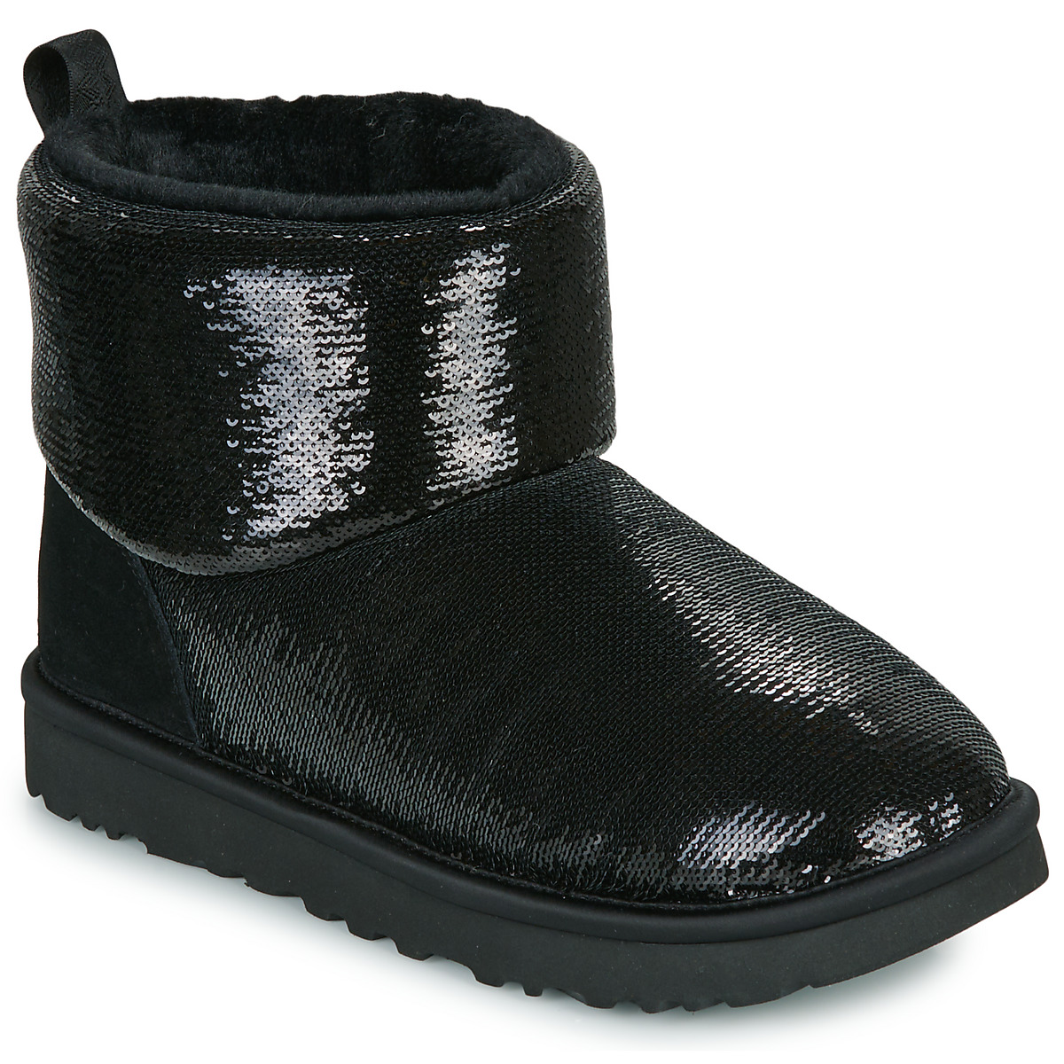 Chaussures Femme Boots Abrigo UGG CLASSIC MINI MIRROR BALL Noir