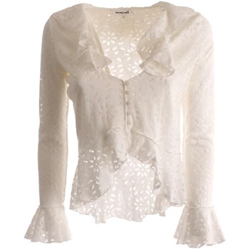 Vêtements Femme Loopback-Pullover aus reinem Baumwolljersey Desigual 23SWTKBY Blanc