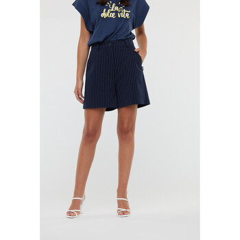 Vêtements Femme dos Shorts / Bermudas Lee Cooper Short NYLIA Navy Bleu