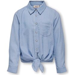 Vêtements Fille Chemises manches longues Only 15280489 LECEY-CLOUD DANCER/STRIPE Bleu
