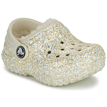 Chaussures Enfant Sabots Crocs rain Classic Lined Glitter Clog T Beige / Doré