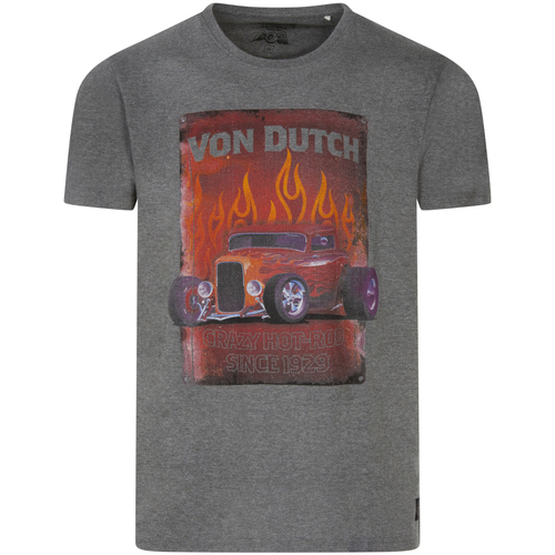 Vêtements Homme T-shirts manches courtes Von Dutch T-shirt coton col rond Gris