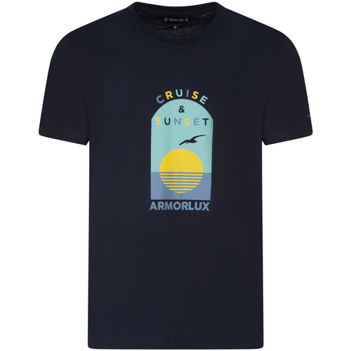 Vêtements Homme T-shirts & Polos Armor Lux T-shirt Stadium coton col rond Bleu