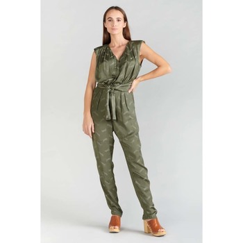 Vêtements Femme Combinaisons / Salopettes Le Temps des Cerises Combinaison pantalon arte en jacquard kaki Vert