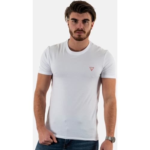 Vêtements Homme T-shirts manches courtes Guess m2yi24 Blanc