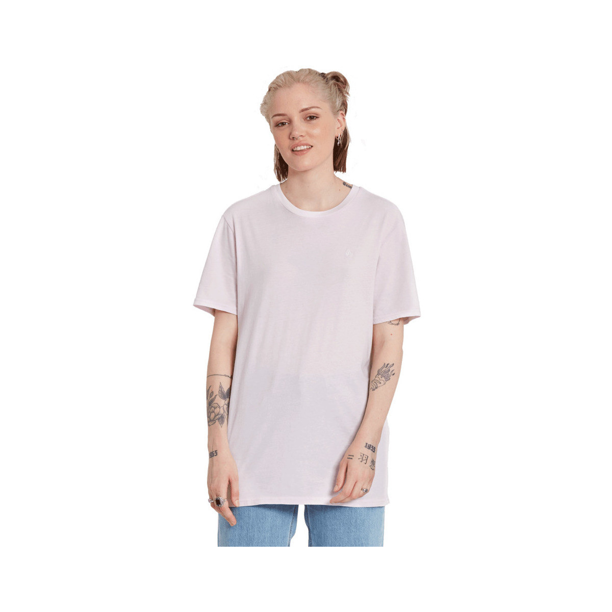 Vêtements Femme T-shirts manches courtes Volcom Solid Stone Emb Tee Lavender Violet