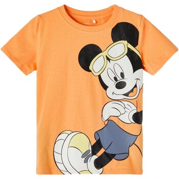 Vêtements Garçon T-shirts manches courtes Name it CAMISETA NARANJA MICKEY NIO  13203522 Orange