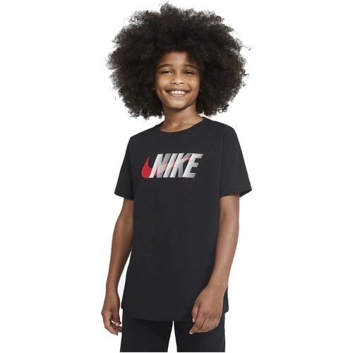 Vêtements Garçon T-shirts manches courtes Nike CAMISETA NEGRA NIO  SPORTSWEAR DC7796 Noir