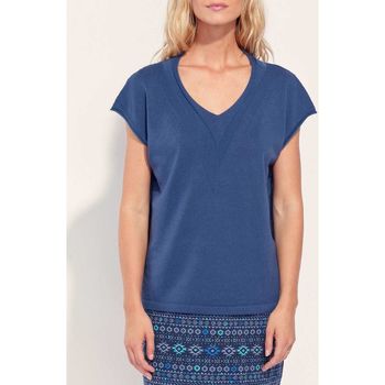 Vêtements Femme T-shirts manches courtes La Fiancee Du Mekong Tee shirt oversize coton SUMATRA Bleu denim
