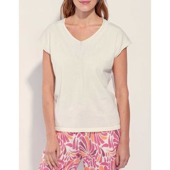 Vêtements Femme T-shirts manches courtes La Fiancee Du Mekong Tee shirt oversize coton SUMATRA Ecru