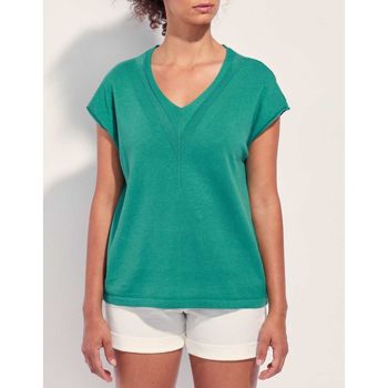 Vêtements Femme T-shirts manches courtes La Fiancee Du Mekong Tee shirt oversize coton SUMATRA Vert porcelain