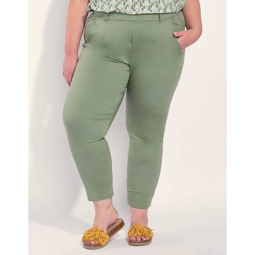 Vêtements Femme Pantalons La Fiancee Du Mekong Pantalon droit coton grande taille NIMA Vert