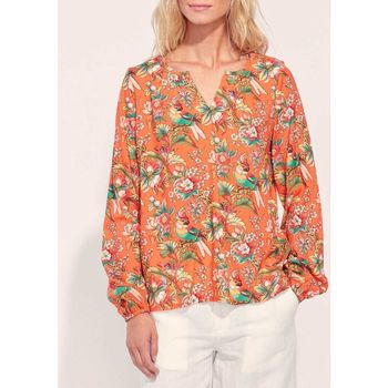 Vêtements Femme Tops / Blouses Womens Camo Studded Jacket Blouse fluide imprimée Ecovero GALICIA Orange