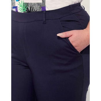 La Fiancee Du Mekong Pantalon droit coton grande taille NIMA Bleu