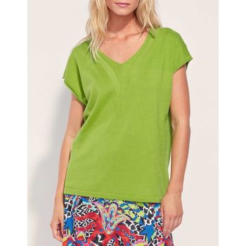 Vêtements Femme T-shirts manches courtes La Fiancee Du Mekong Tee shirt oversize coton SUMATRA Vert chartreuse