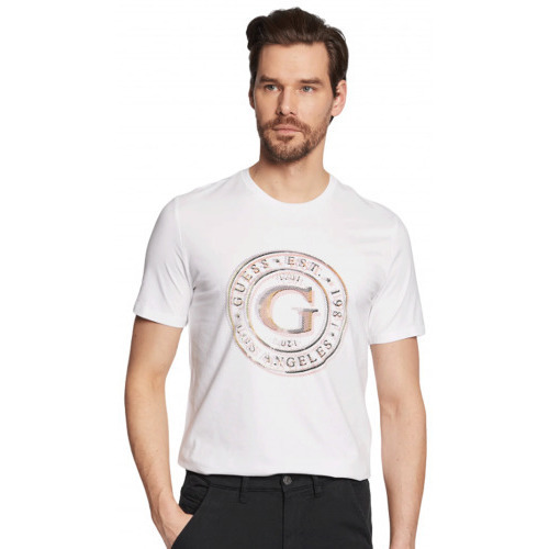 Vêtements Homme Débardeurs / T-shirts adidas sans manche Guess Tee shirt  homme BLANC  M3GI11 - XS Blanc