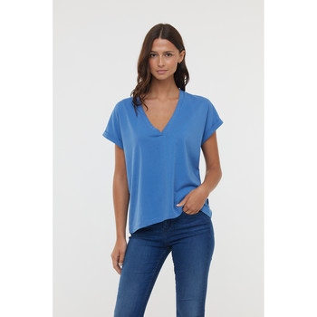 Vêtements Femme Plaids / jetés Lee Cooper T-shirt ALYS MC Celadon blue Bleu