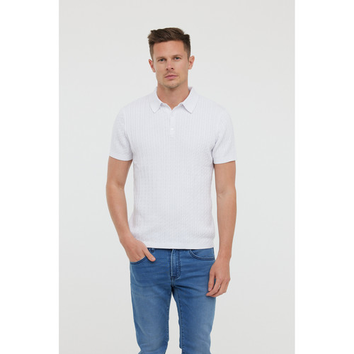 Vêtements Homme T-shirts & Polos Lee Cooper Polo BACCI MC Optic white Blanc