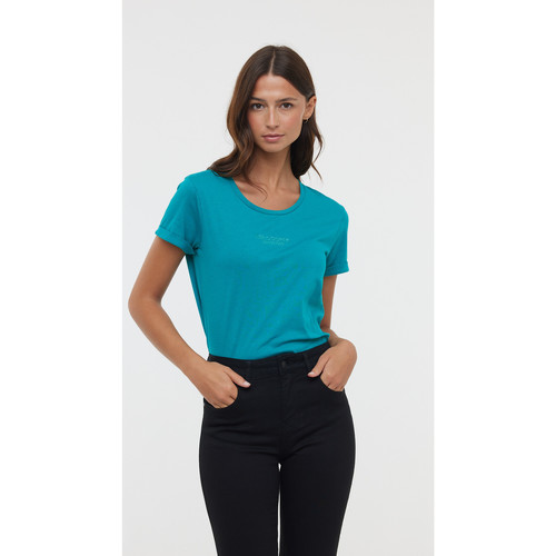 Vêtements Femme wide-leg denim jeans Blu Lee Cooper T-shirt ARARI MC Glossy green Vert