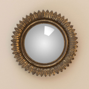Maison & Déco Miroirs Chehoma Miroir convexe plumes dorées 28cm Doré