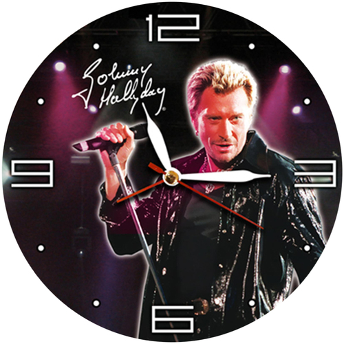 Maison & Déco Horloges Sud Trading Horloge Johnny Hallyday Noir