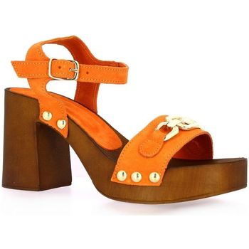Chaussures Femme Sandales et Nu-pieds Exit Mules cuir velours Orange