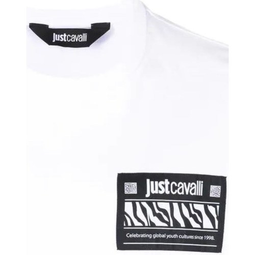 Vêtements Homme T-shirts manches courtes Roberto Cavalli 74OBHI03-CJ400 Blanc