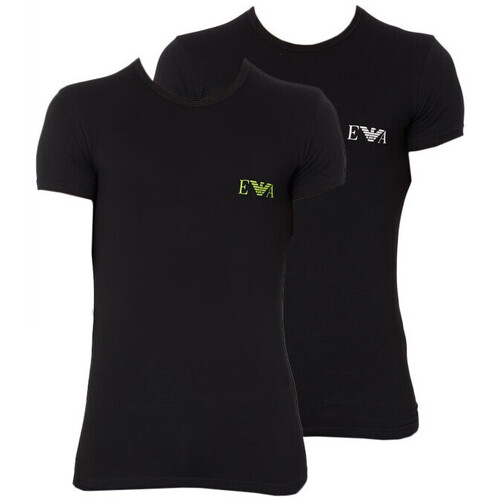 Vêtements Homme T-shirts & Polos Ea7 Emporio monogram-print Armani Lot de 2 Noir